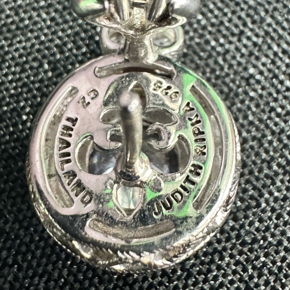 vintage stunning tear drop Judith Ripka .925 silver and cz earrings never worn - Picture 4 of 6